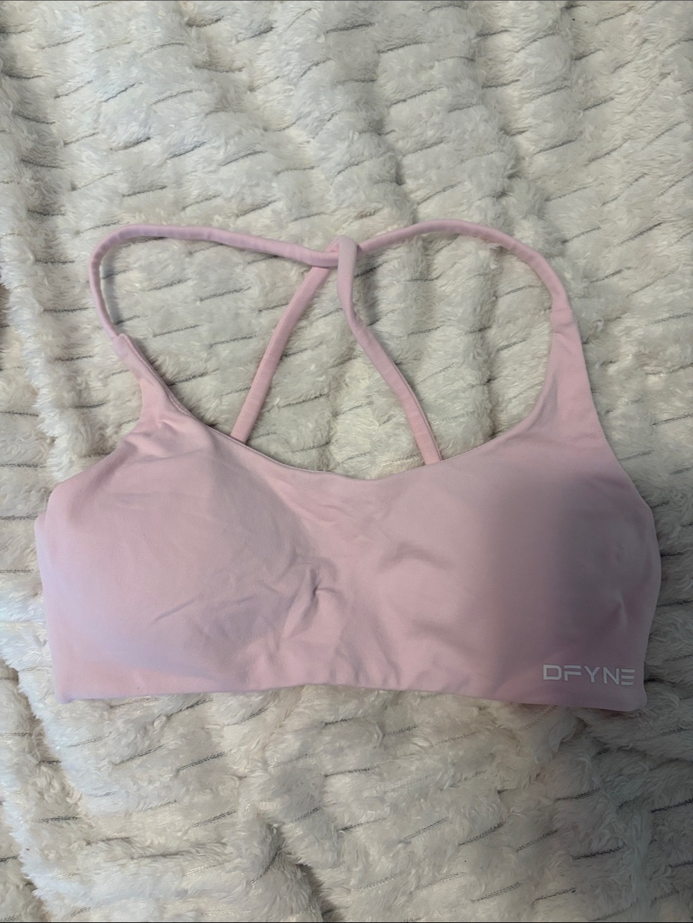 DFYNE dynamic twist bra in light rose pink